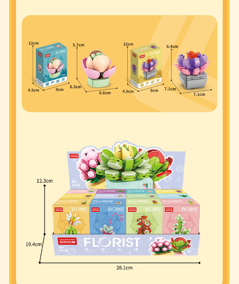 Succulent small particle building blocks compatible with Lego assembly building blocks, flower plant potted plant ornaments, gift for girls pic 13