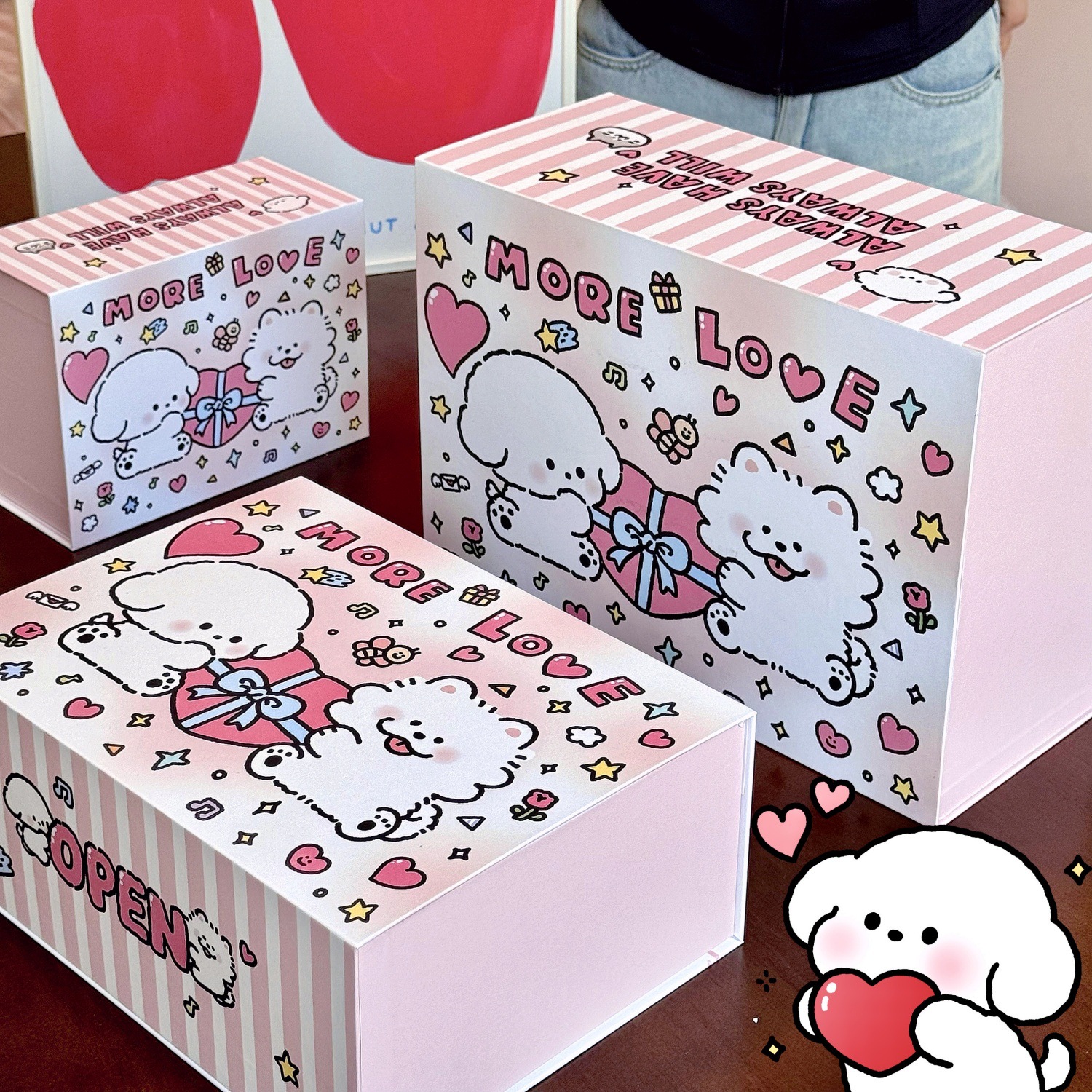 ins粉色礼品盒生日礼物包装盒送女朋友加袋子可爱卡通磁吸盒空盒详情5