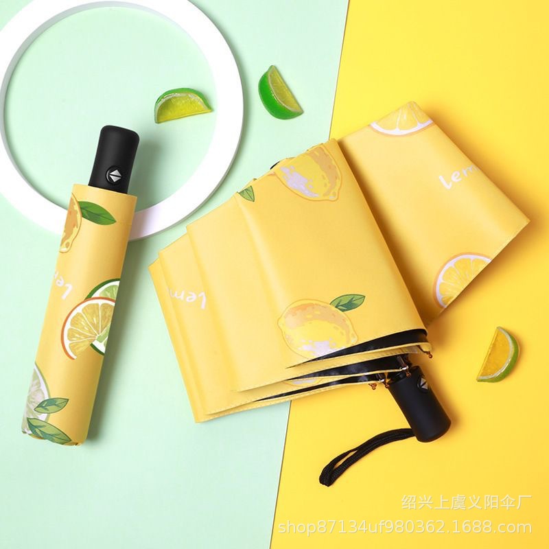 水果伞全自动抗风雨伞三折双人晴雨商务遮阳伞uv伞印制量大批发详情13