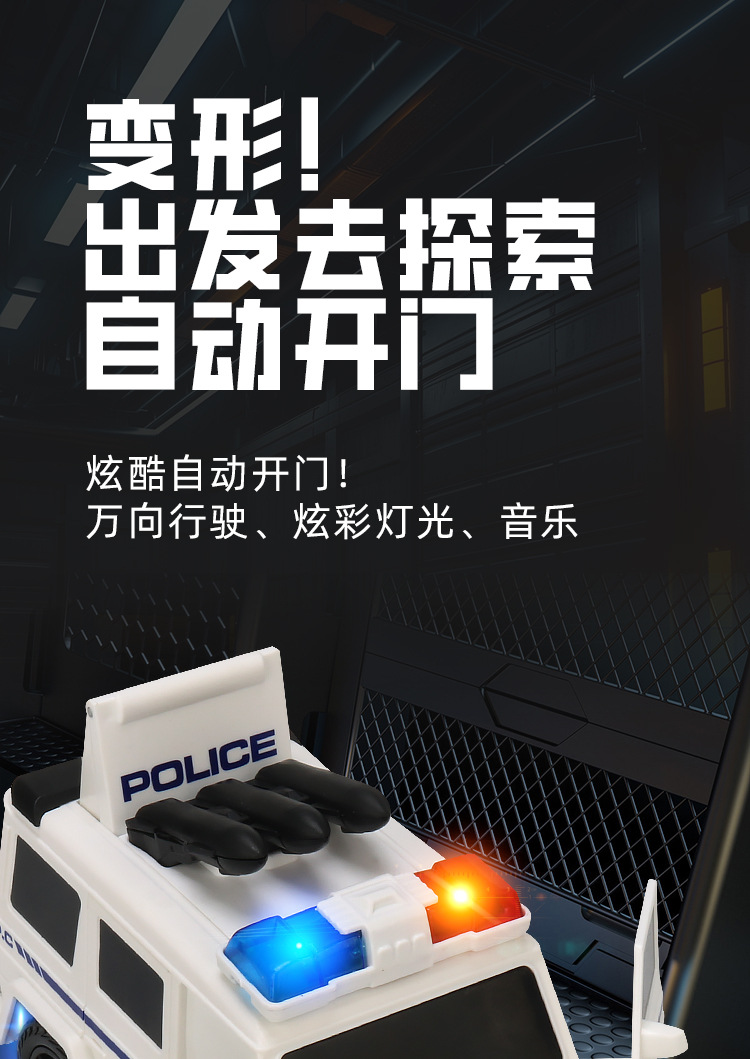 新品电动开门警察车音乐灯光万向小汽车仿真越野车模型男孩玩具车详情2
