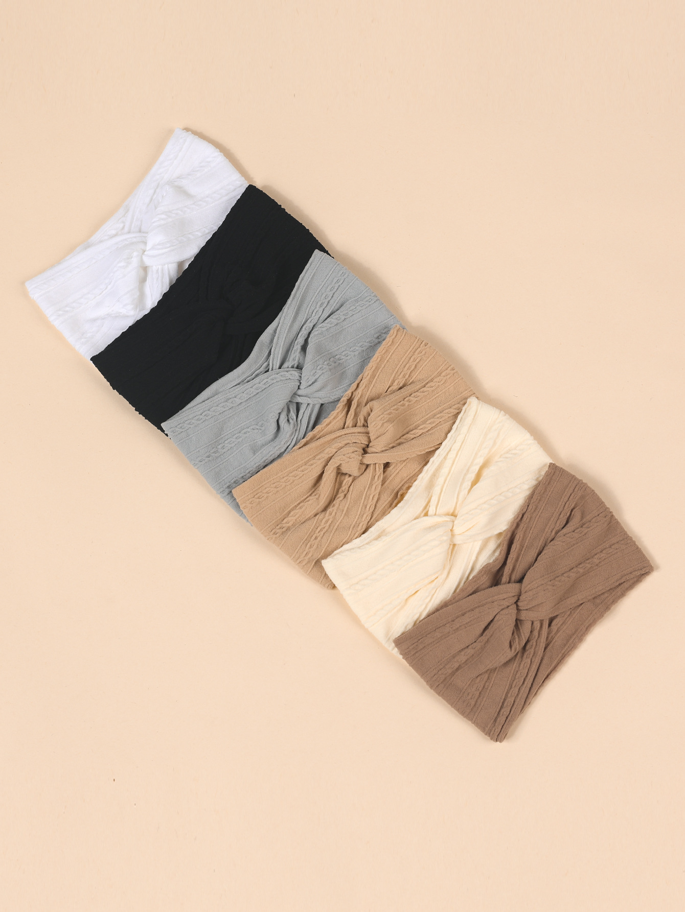 跨境儿童发饰 欧美流行宝宝交叉头带提花麻花蝴蝶结婴儿纯色发带详情6