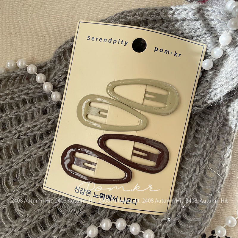 New Korean-style polka dot handcrafted hair clips for children, geometric side bangs clips, colorful sweet bye-bye clips for girls, Serendipity pom.kr multi-color hair clip set with polka dots pic 8