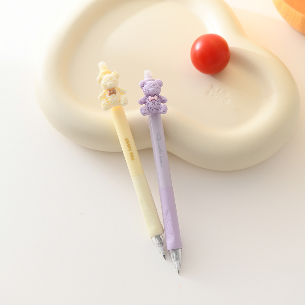 Chenxi Egg Treasure Party Bear Press Erasable Pen 1+2 Set Blue Pen core ST Pen Tip 0.5mm smooth writing pic 9