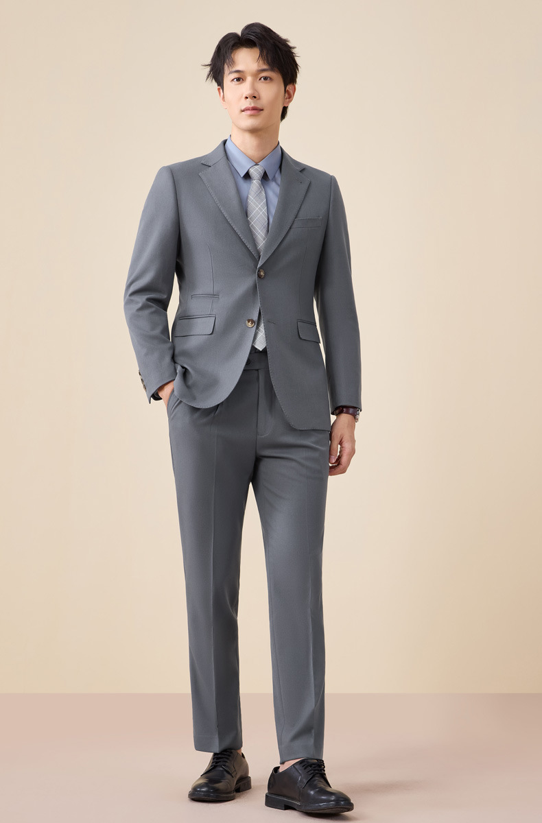 Tian Si Acetic Acid high-end navy blue suit set for men pic 23