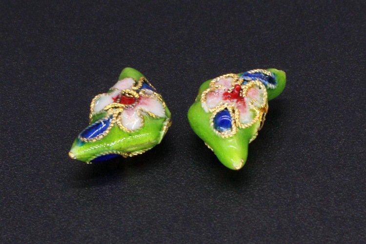 Traditional high-temperature cloisonne enamel floral silver-blue DIY jewelry accessories with beads and cloisonne 15*8 small ingots pic 11