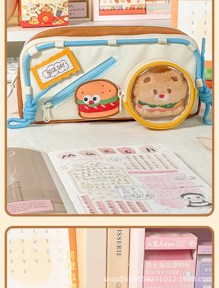 2025可爱食物痛包笔袋学生文具袋大容量高颜值女孩铅笔袋儿童笔盒详情13