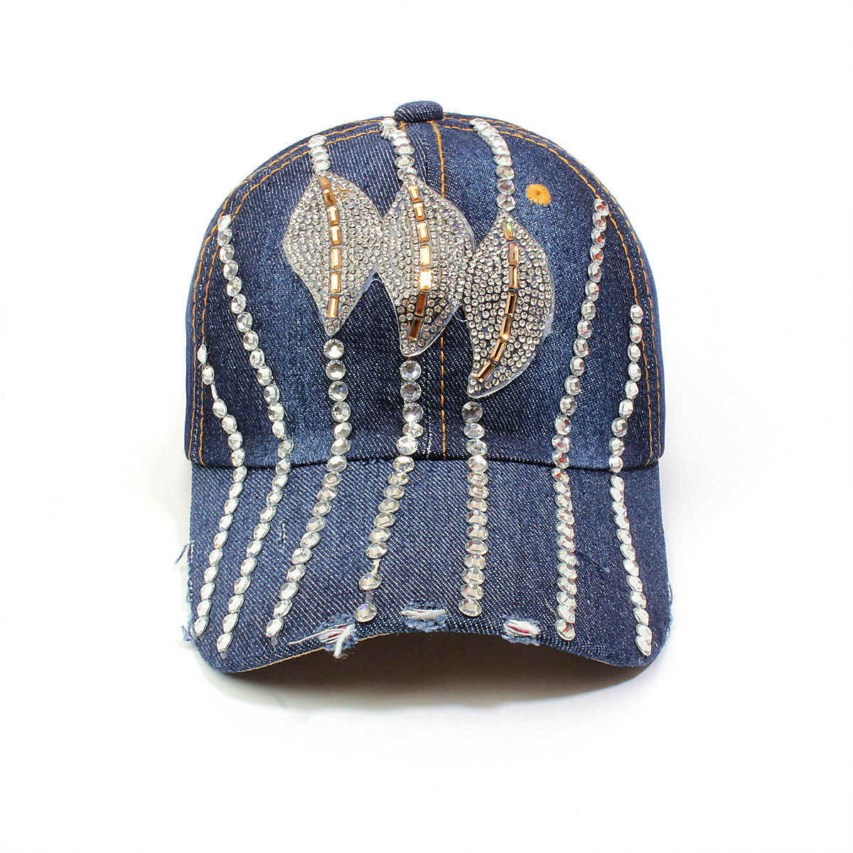 跨境外贸新款牛仔布女镶钻欧美国休闲成人棒球帽时尚洋气鸭舌帽子详情32