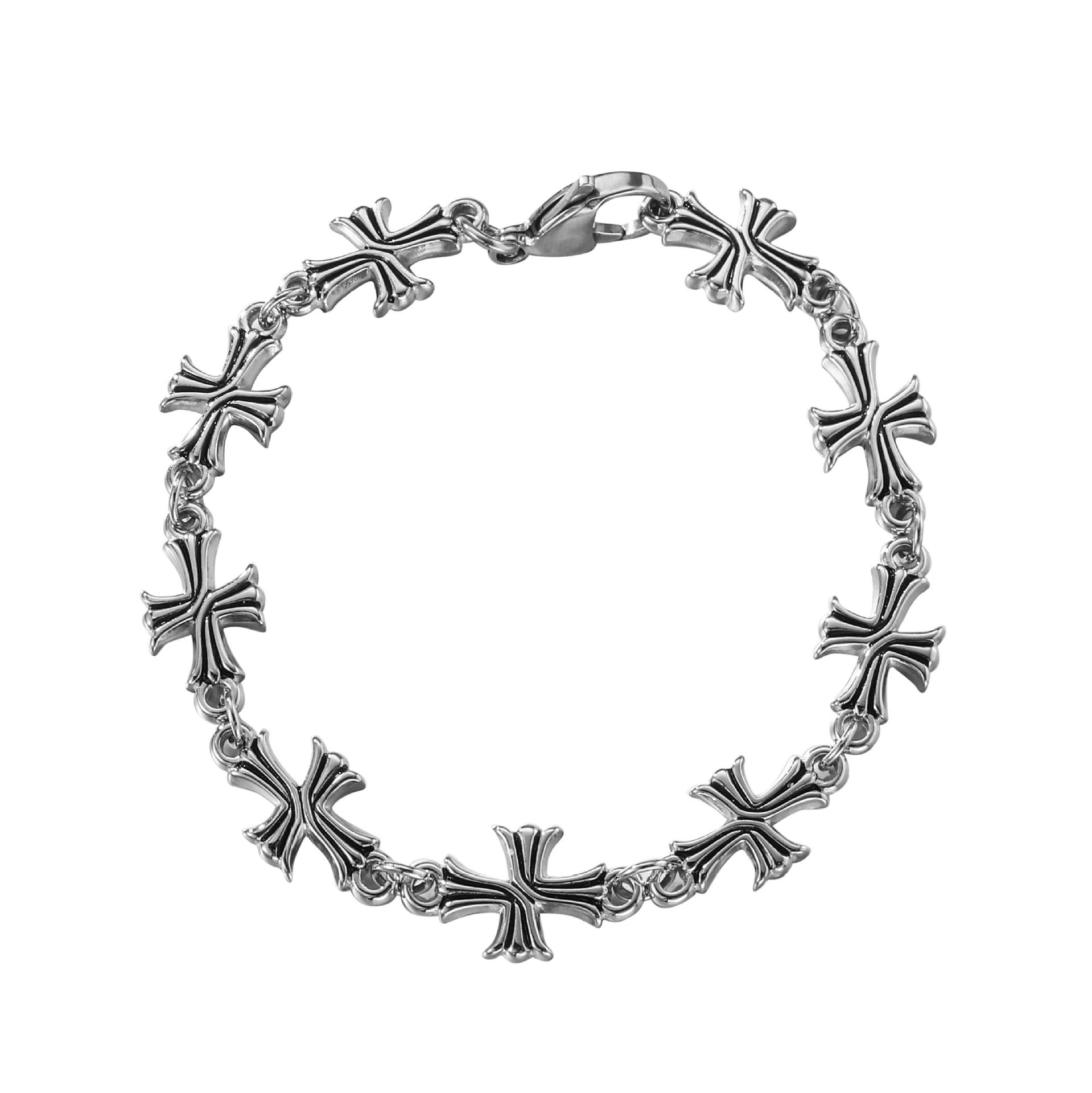 跨境十字花潮牌男锁骨链女小众高级感项链说唱嘻哈风简约拼接锁骨详情8