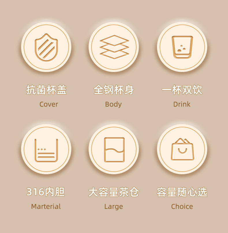 Insulated cup, stainless steel large-capacity water cup, engraved on the back with a straw for direct drinking, student outdoor water bottle, gift tea cup pic 2