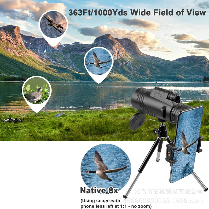 Source factory 10x42 and other mobile phone binoculars 40X60 high-power high-definition outdoor low-light night vision monocular binoculars pic 5