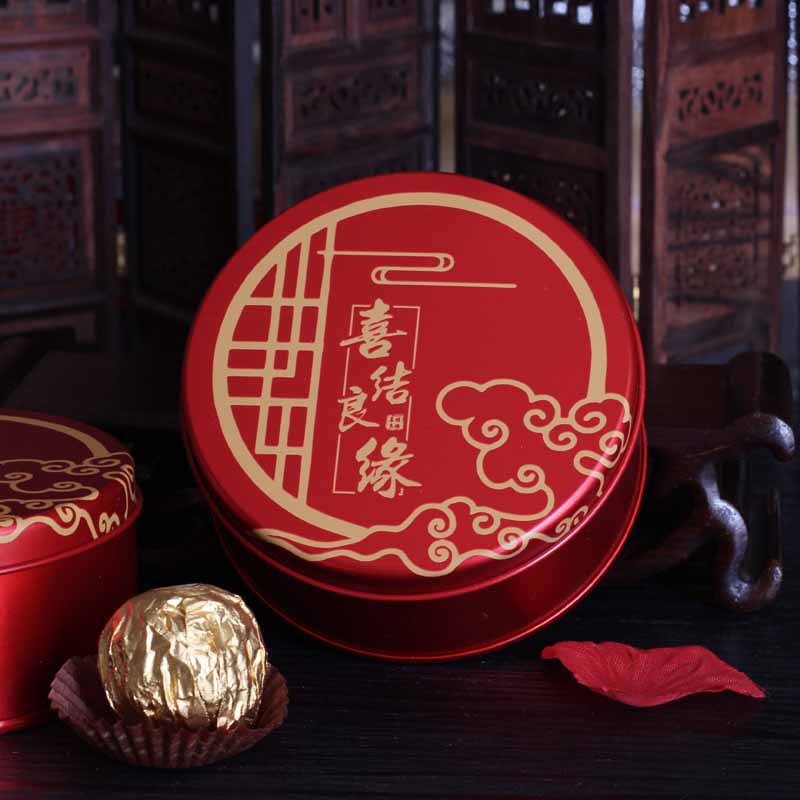 婚庆喜糖盒子批发心形糖盒圆筒马口铁结婚糖盒喜糖盒正方形礼详情5