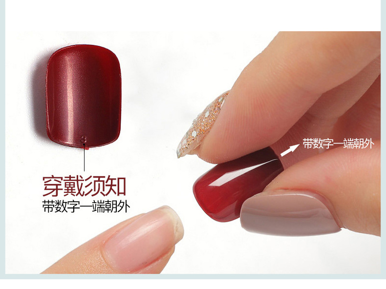Cross-border fresh water drop nail nail patch finished nail patch detachable pointed nail wearable nail patch false nail pic 5