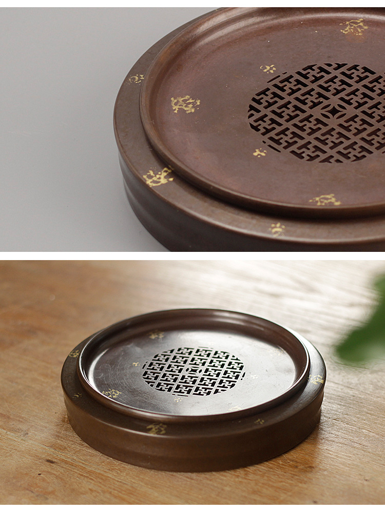 厂家批发紫铜建水纯手工壶承干泡台功夫茶具高端泡茶茶具办公家用详情4