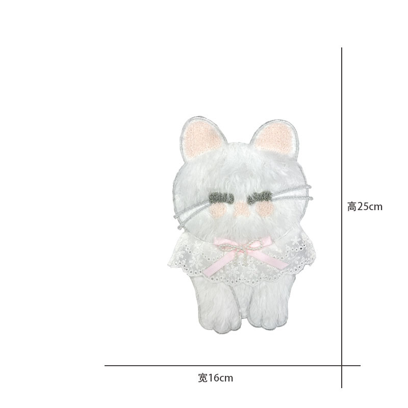 卡通新款电脑刺绣可爱毛绒绒小狗小羊猫咪布贴服装包包辅料补丁贴详情3