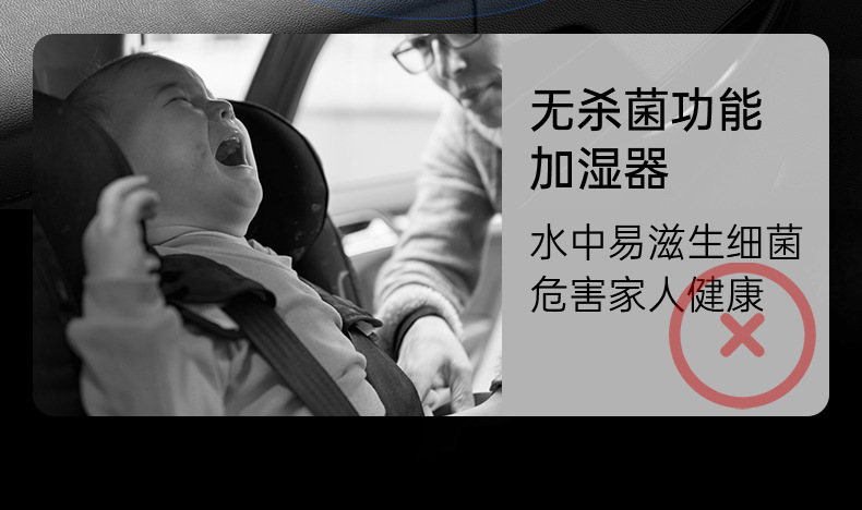 H3车载加湿器随车启停静音汽车智能小型家用卧室空气杀菌加湿器详情5