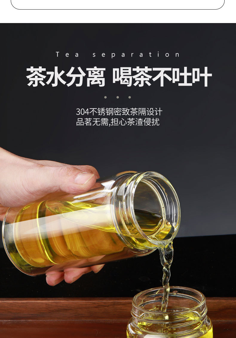 茶水分离杯泡茶杯便携过滤杯子个人双层玻璃大容量水杯男防爆车载详情4