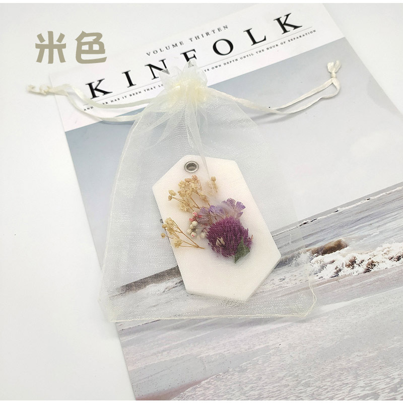 DIY手工香薰蜡片网纱袋包装袋香薰石膏蜡牌抽绳欧根纱束口袋透气详情12
