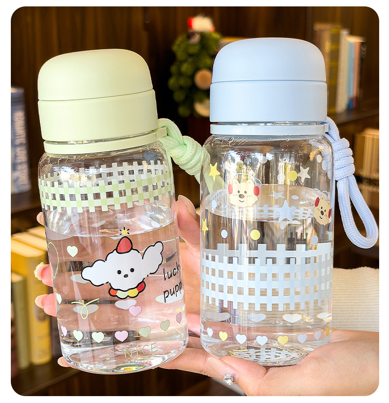 可爱卡通太阳浮雕透明玻璃带把水杯保温瓶280ml pic 13