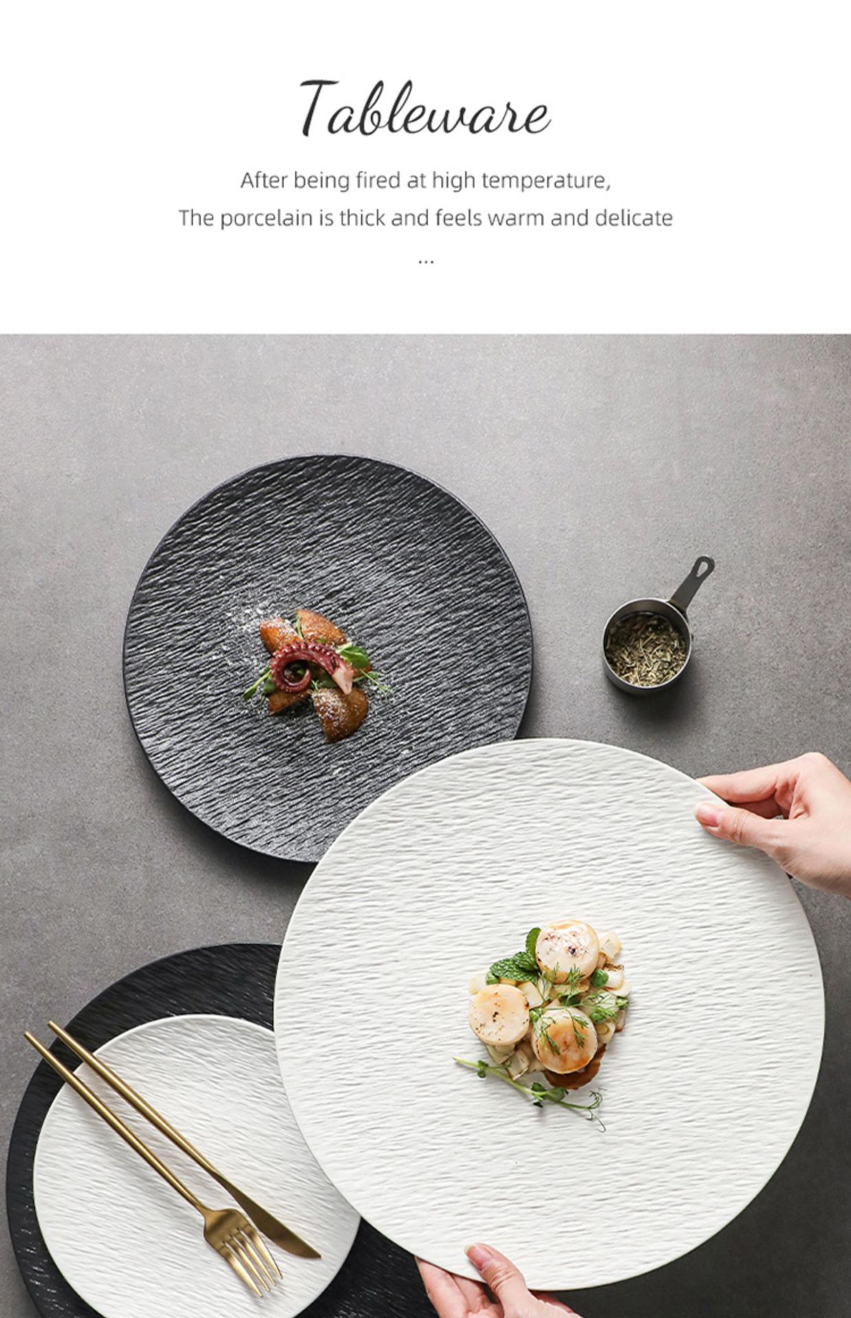 陶瓷牛排餐盘高级感西餐盘子圆形盘家用牛扒盘意面盘酒店个性菜盘详情17