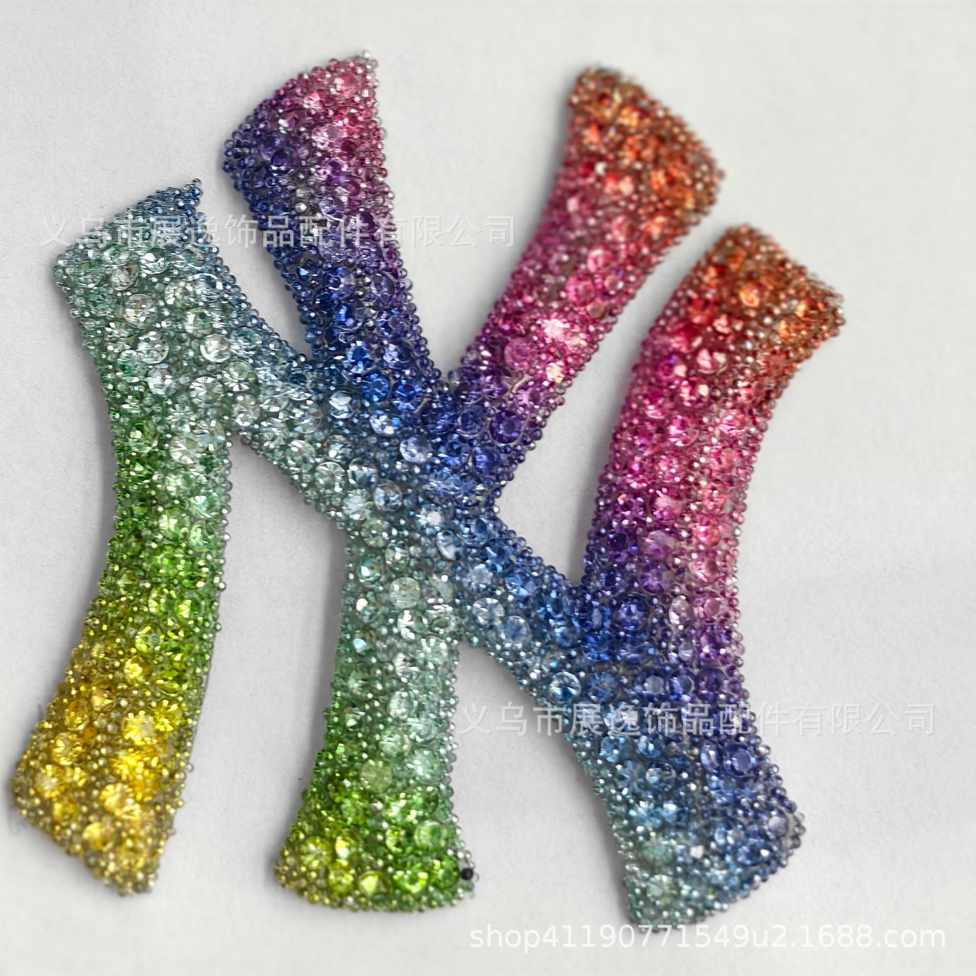 Cross-border hot sale inglés strass letras adornos accesorios letras cuentas multicolor juego de colores ropa bolsas accesorios pic 8