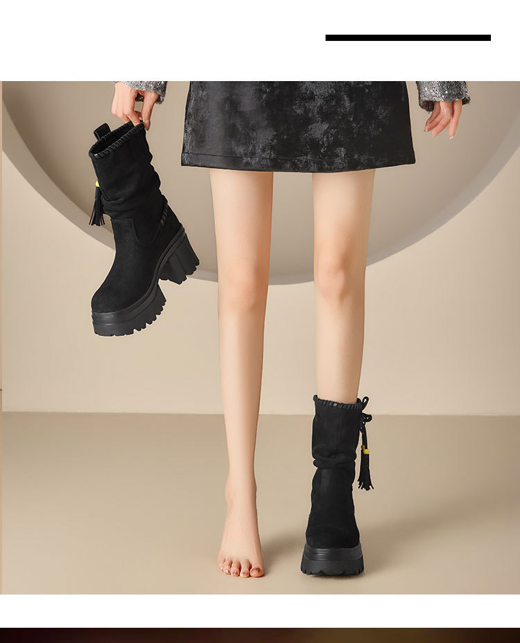 美拉德马丁靴女2025秋冬新款废土风增高厚底短靴加绒高跟鞋瘦瘦靴详情27