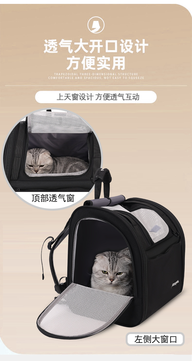 Factory direct supply cat bags for portable outings, large-capacity space capsule, double-shoulder hand-carry, breathable Japanese and Korean style pet bags pic 9