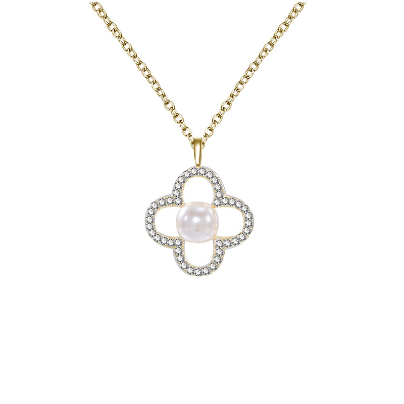 Zhuoheng Zhenxuan s925 Pure Silver Clover Necklace with micro-inlaid zircon, exquisite and compact design, fashionable little dress necklace for women pic 34