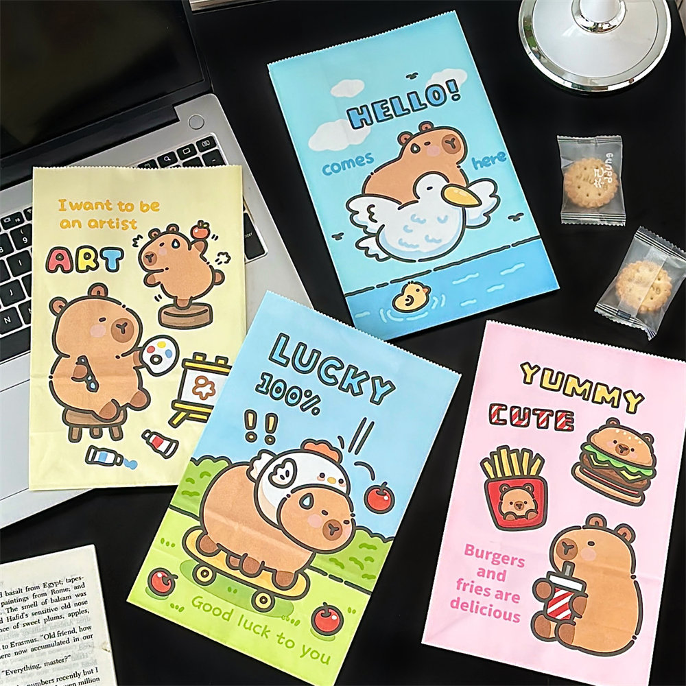 Tengyi Original cute capybara packing paper bag, high appearance level cartoon gift storage bag, new creative laminated paper bag pic 13