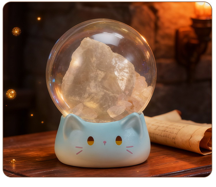 Cute cartoon cat Jingjing Crystal Blind box, creative crystal ball design, desktop decoration gift, gift decoration blind box pic 19