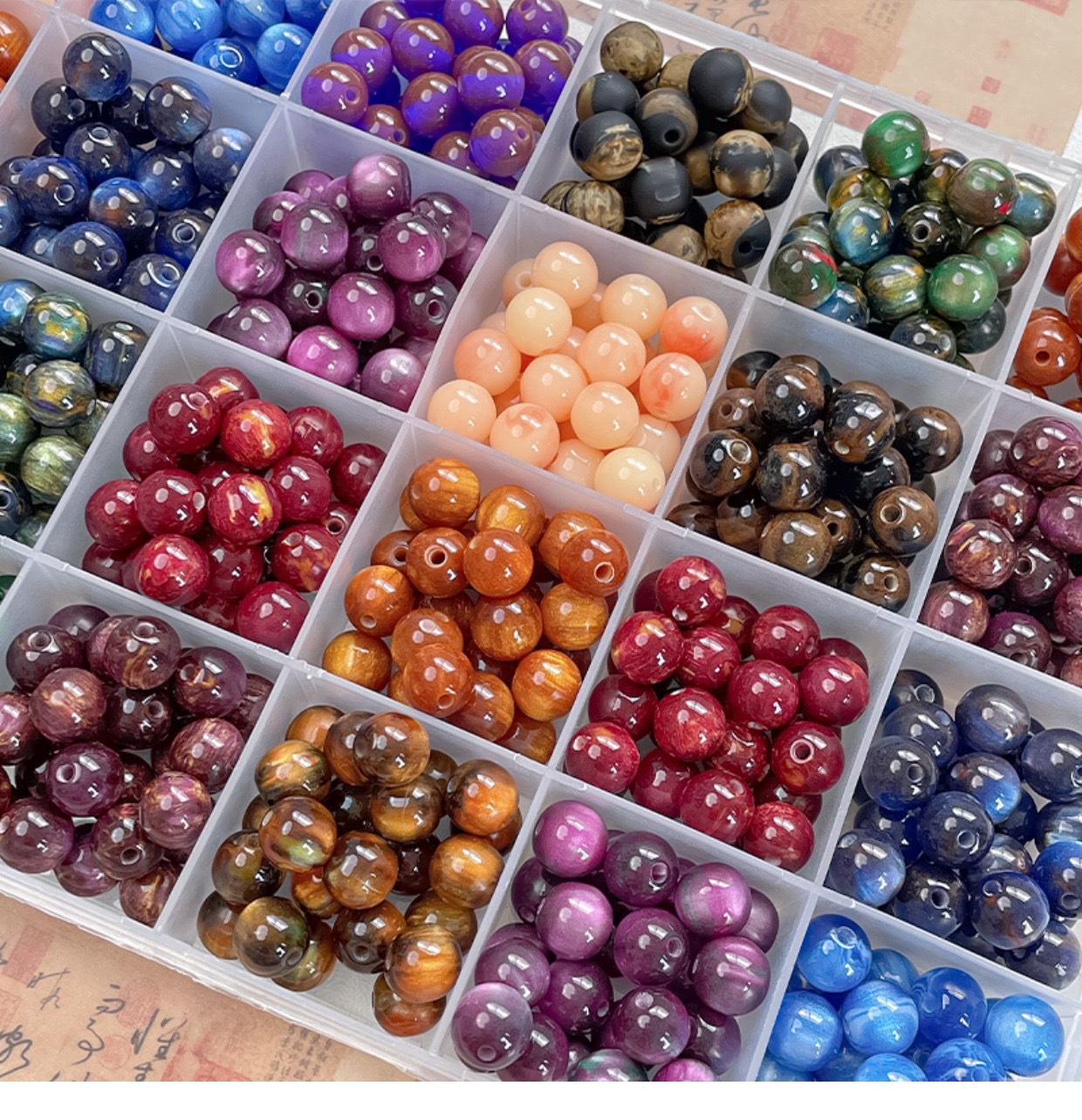 Dreamy starry sky flowing light resin beads, resin beads diy handcrafted ancient-style bracelet and string accessory materials pic 2