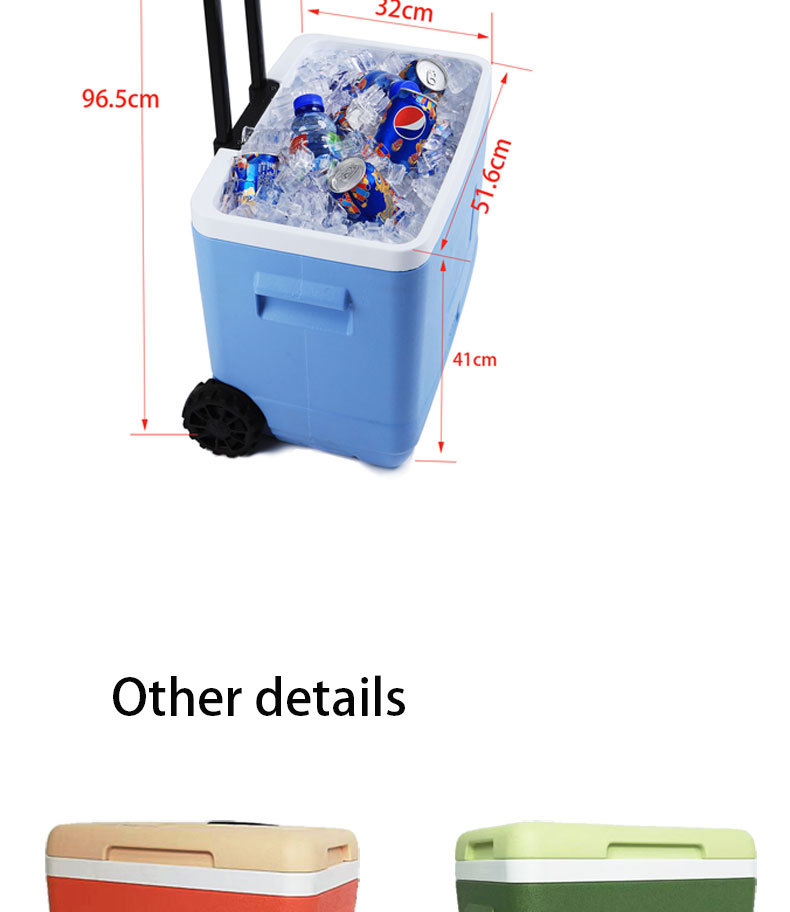 Green trolley with handle, insulated box, car refrigerator, small refrigerator with refrigeration, electric lunch box pic 7