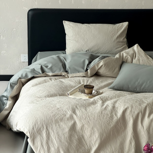 Class A, mother and baby grade, 100 all-cotton three-layer jacquard four-piece set, pure cotton quilt cover, bed sheet, bed cover, washed cotton products for winter pic 21