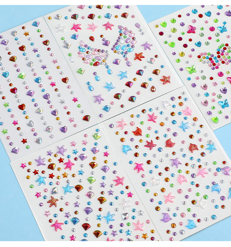 商超热销免胶钻石贴纸儿童化妆贴脸饰品美甲贴发贴演唱会妆照眉心贴详情33