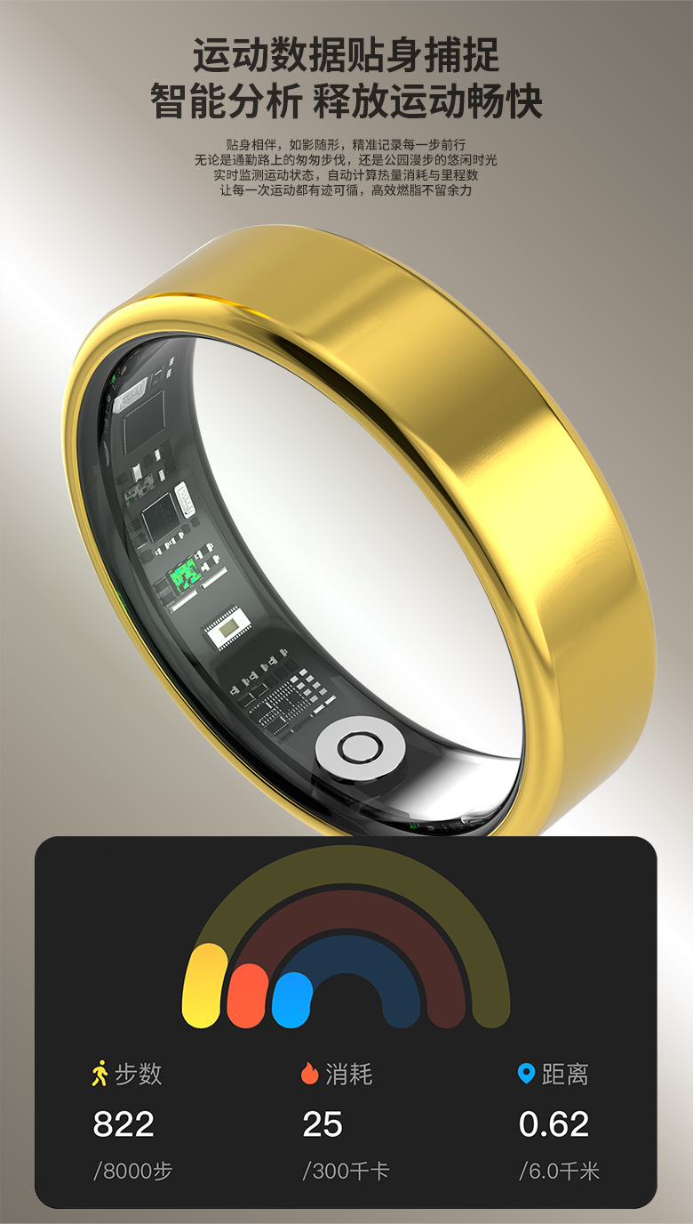 Cross-border bestseller R7 smart ring Heart rate, sleep, blood oxygen, exercise monitoring, photo taking, video switching, novel page turning pic 9