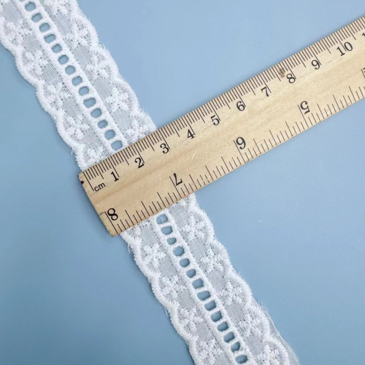 3cm double-sided cotton thread cotton lace embroidered lace for inner dress, skirt, hem, shoes, bags, accessories and trim pic 5