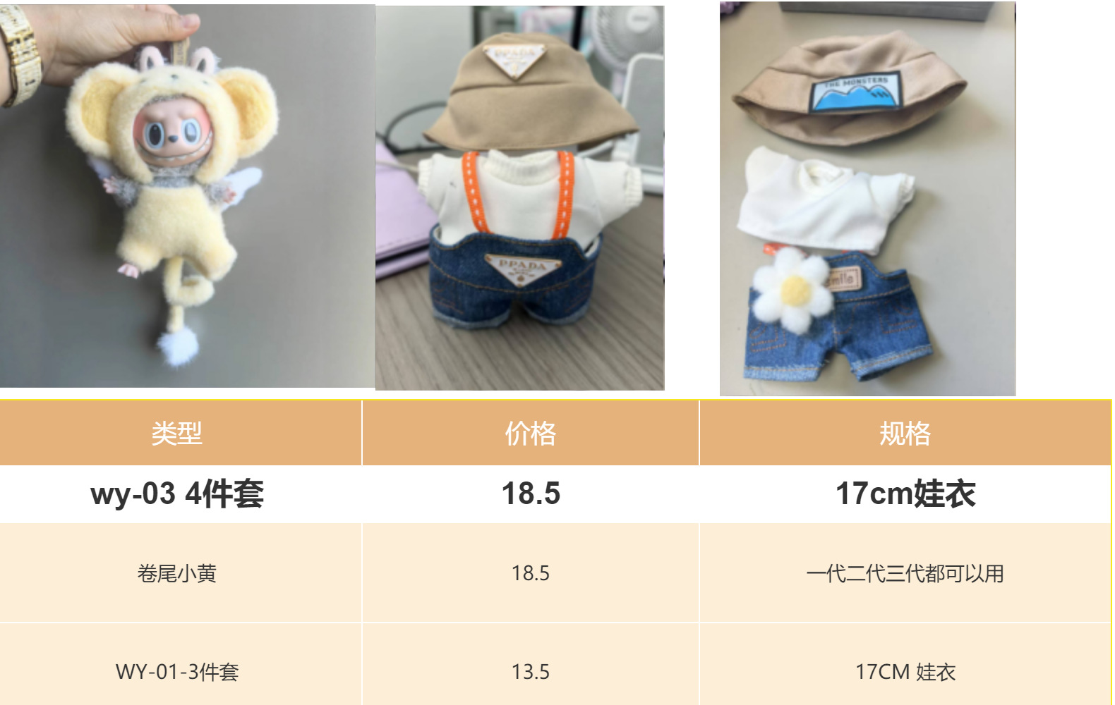 Doll clothing, 17cm blind box, doll skirt set, cute dress-up toys, cross-border baby clothing pic 1