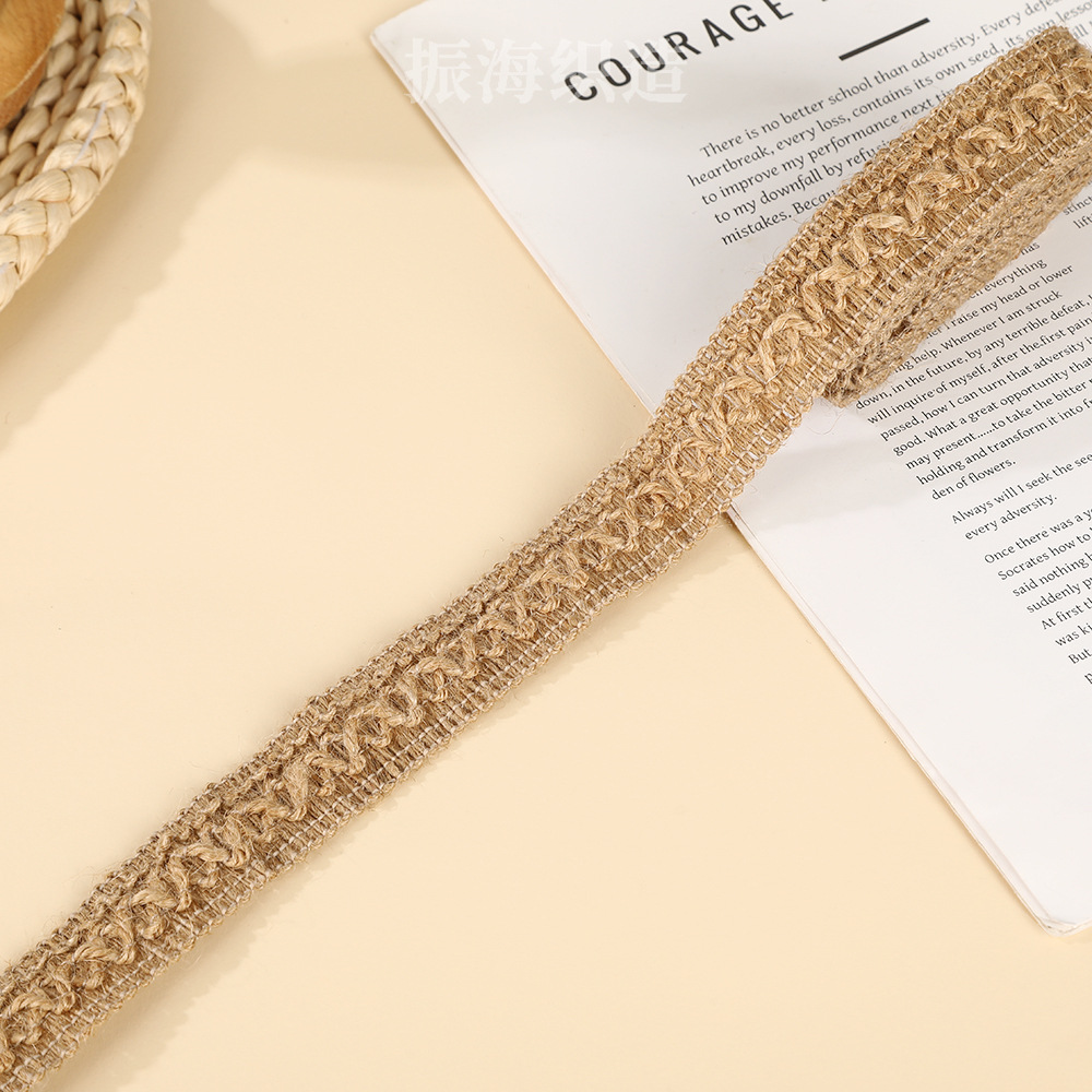 服装家纺服饰产业用花边织带工艺礼品服饰辅料用黄麻鱼丝麻织带详情9