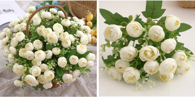 仿真花茶苞牡丹玫瑰多款绢花装饰家居婚庆花艺园配材配景摄影道具详情11