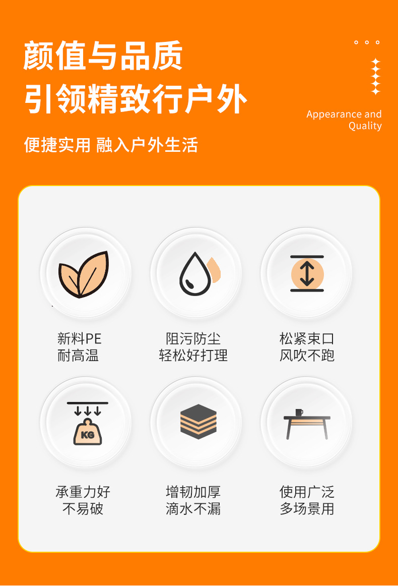 卡通一次性野餐束口桌布野餐户外露营蛋糕卷桌垫加厚防油防水桌套详情2