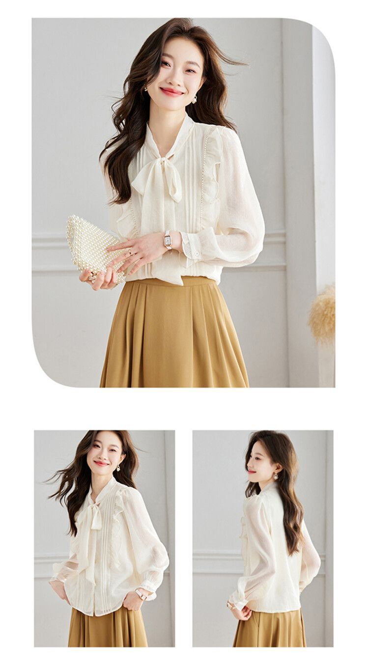 蕾丝衫/雪纺衫百搭其他/other米白色雪尼尔氨纶无袖公主袖圆领详情8