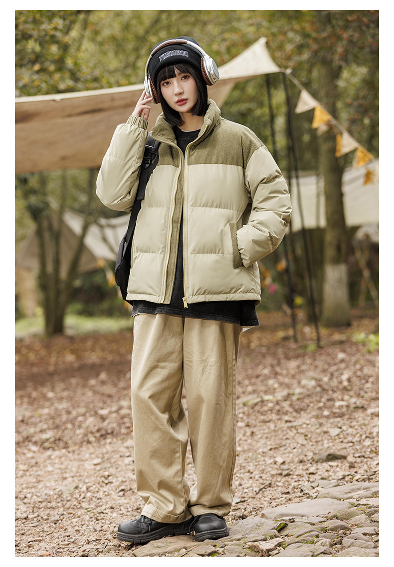 New winter fleece cotton-padded jackets for both men and women, thickened and warm cotton-padded jackets, couple bread jackets, and trendy color-blocked cotton-padded jackets pic 35