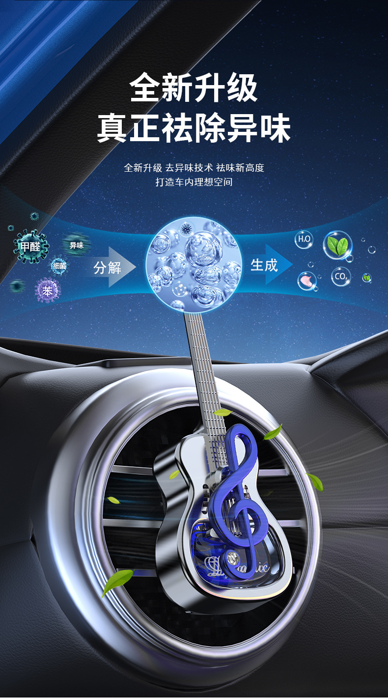 Car perfume products, car air outlet ornaments, aromatherapy decorations, long-lasting essential oil fragrance air outlet clips, deodorizing pic 2