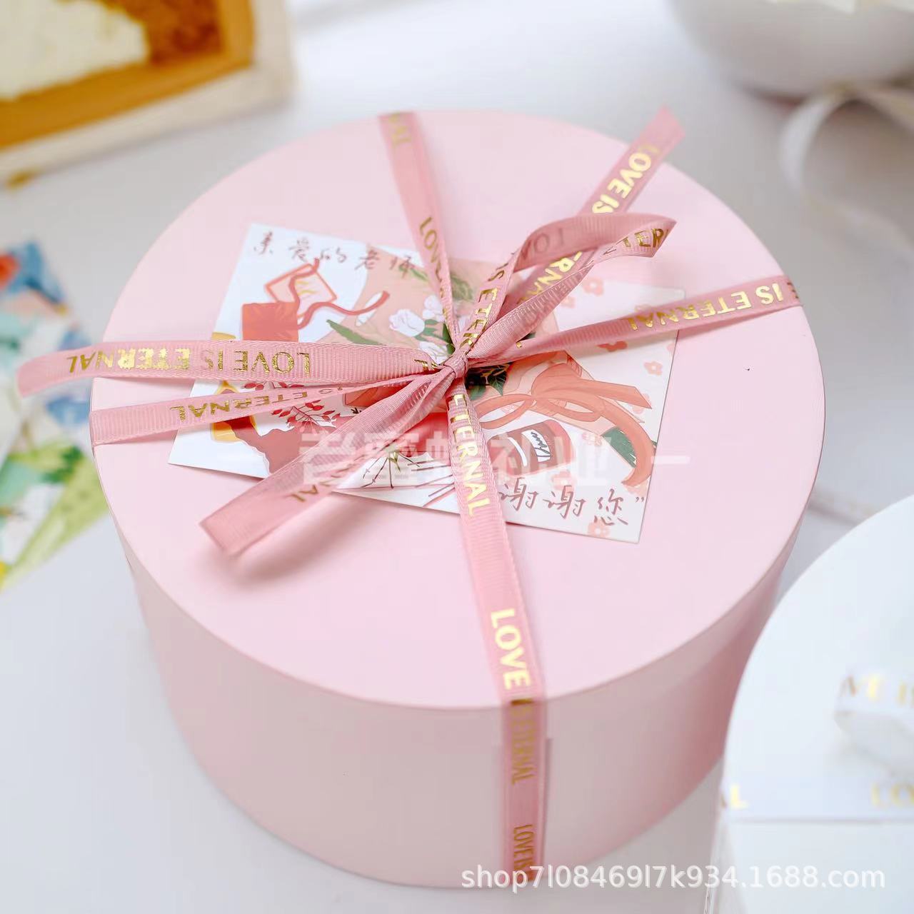 圆形牛皮纸盒圆形伴手礼盒子礼物盒礼品盒圣诞包装盒饼干烘焙包装详情25