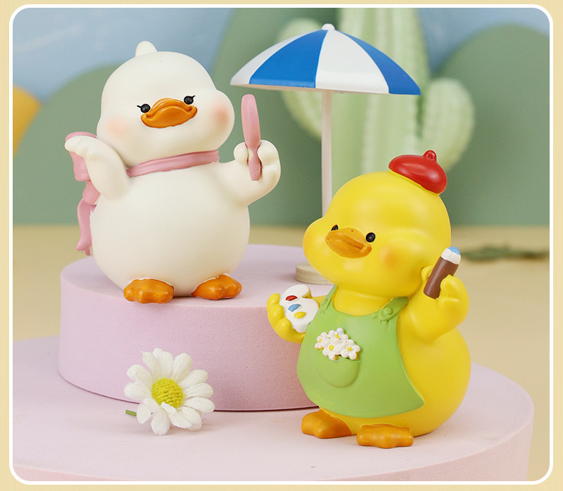 momo鸭盲盒公仔创意潮玩网红可爱卡通小鸭树脂桌面小摆件生日礼物详情10