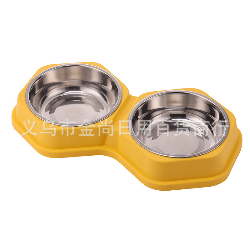 糖果色跨境批发双碗201内胆可拆分喂食猫碗狗盆饮水猫犬宠物用品详情3