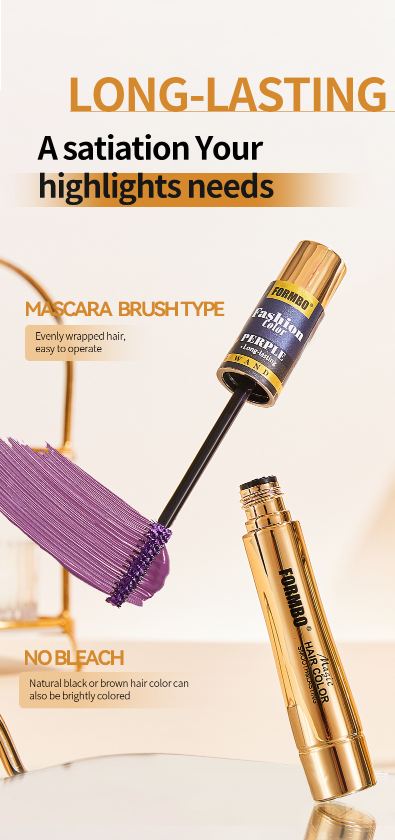 Cross-border exclusive FORMBO hair care sticks for temporary hair care without damaging hair, easy to dye eyebrows and eyelashes, wholesale of hair care sticks pic 4