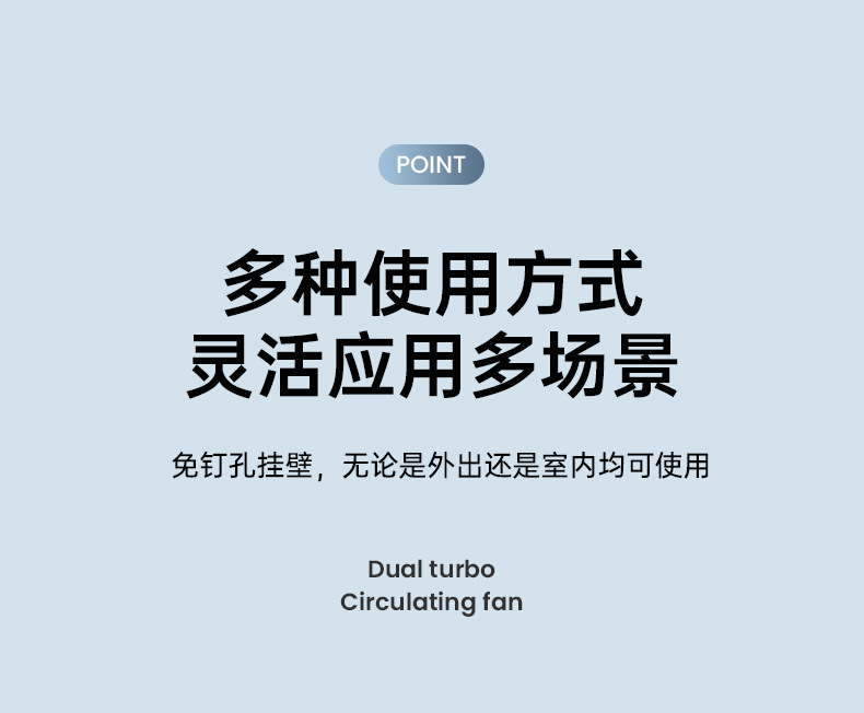 双头循环扇桌面台式夹子风扇露营风扇灯光可定时电风扇宿舍挂壁风详情14