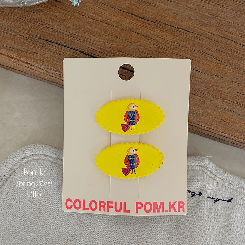 春季新款卡通印花椭圆儿童掰掰夹甜美前额碎发宝宝百搭刘海夹发卡详情6