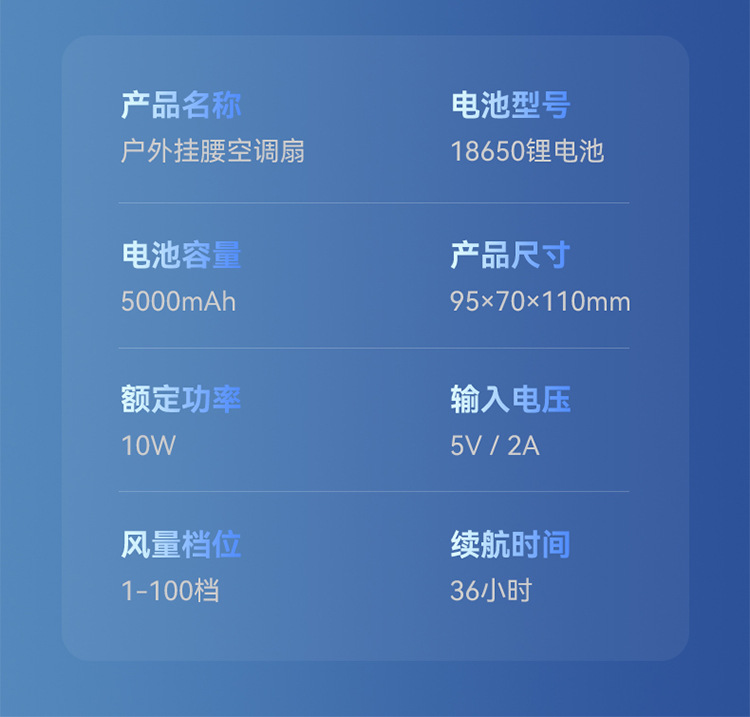 跨境多功能挂腰风扇无极调速轻音超长续航挂脖户外便携手电筒风扇M141 pic 25