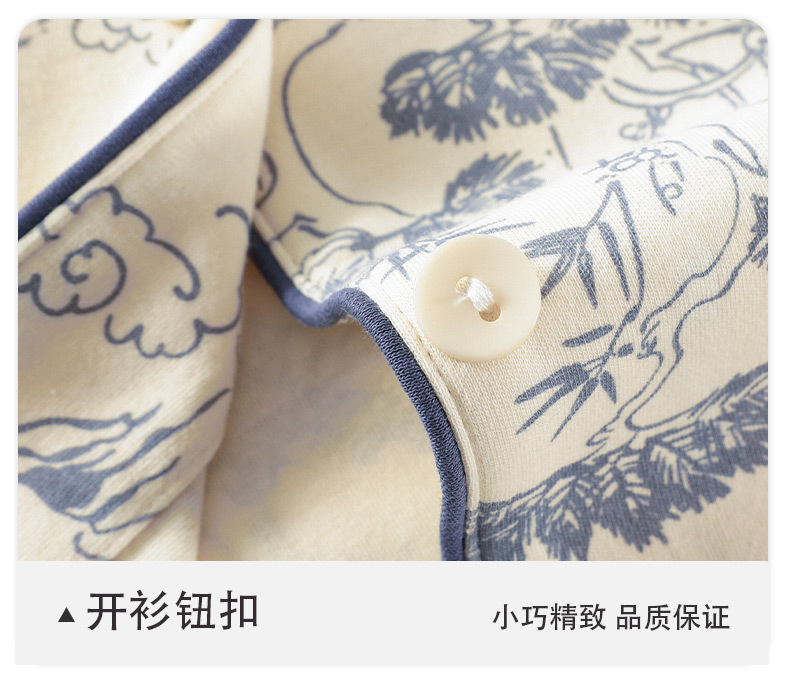A类抗菌100%纯棉睡衣女士春秋季女款长袖开衫四季可外穿家居服女详情21